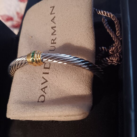 Pre - Owned David Yurman and Emerald Station Cuff Br - Picture 1 of 6